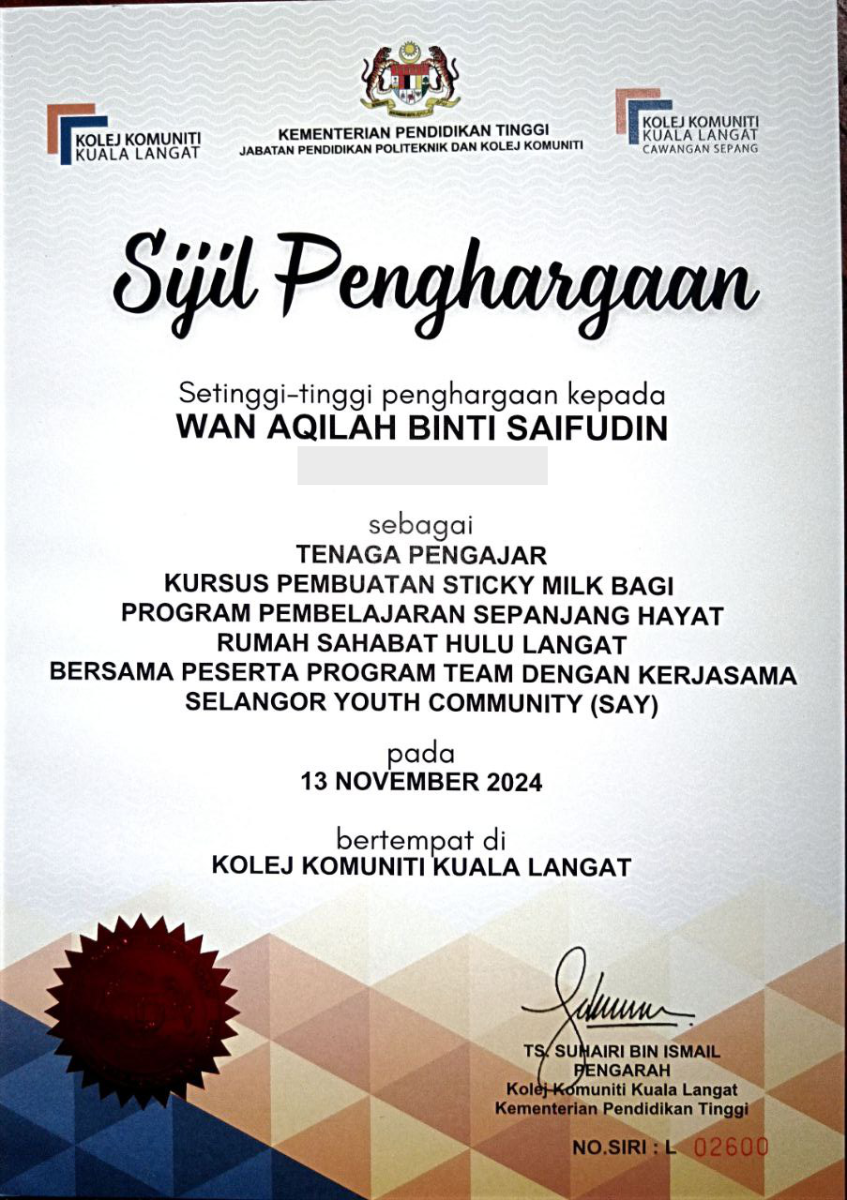 Sijil Kemahiran Memasak